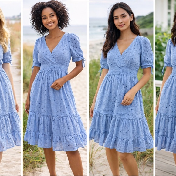 Taylor Dress in Light Blue Eyelet dress size 12 - Picture 12 of 12